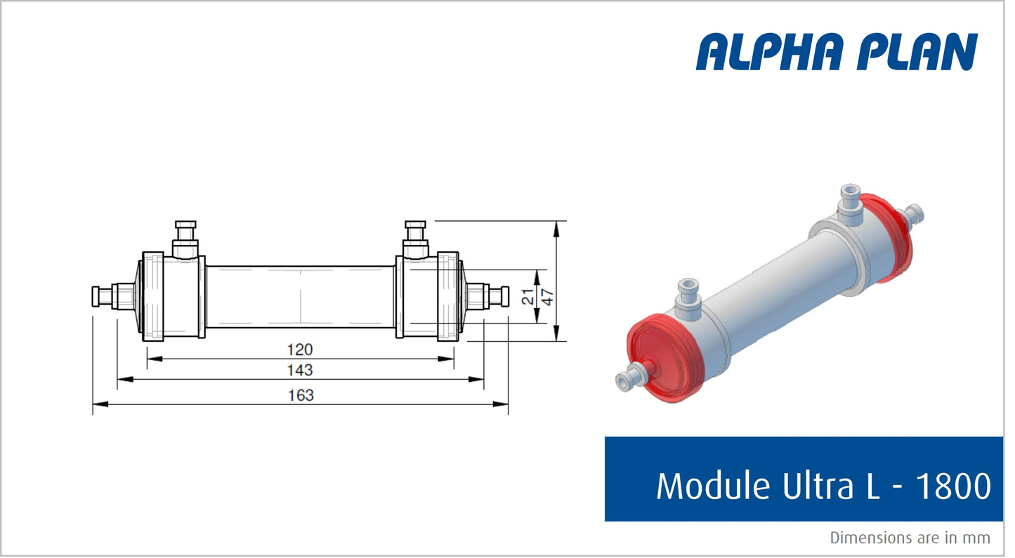 Hollow fiber filter - Ultra L - 1800 / 20 kDa / PES