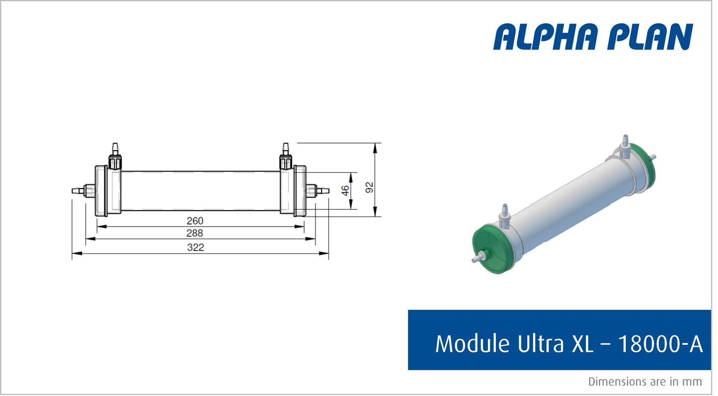 Hollow fiber filter - Ultra XL - 18000-A / 5 kDa